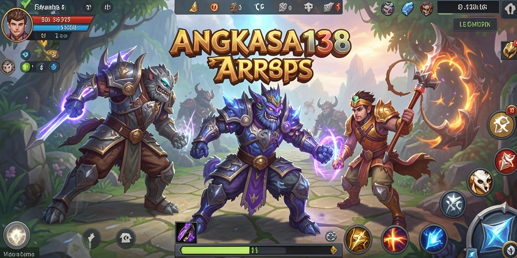 Screenshot gameplay ARPG yang menampilkan pertarungan seru dalam ANGKASA138.