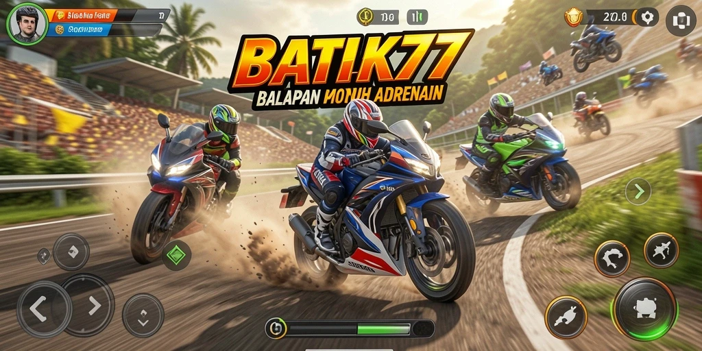 Screenshot BATIK77 menunjukkan aksi balap motor yang mendebarkan.