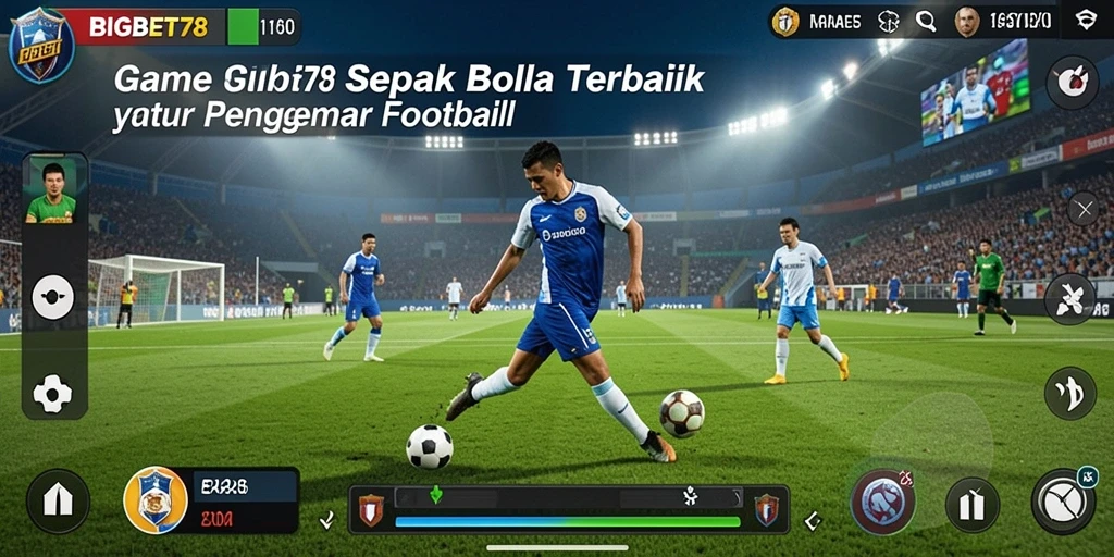Screenshot gameplay <strong>BIGBET78</strong> menampilkan aksi seru di lapangan sepak bola.