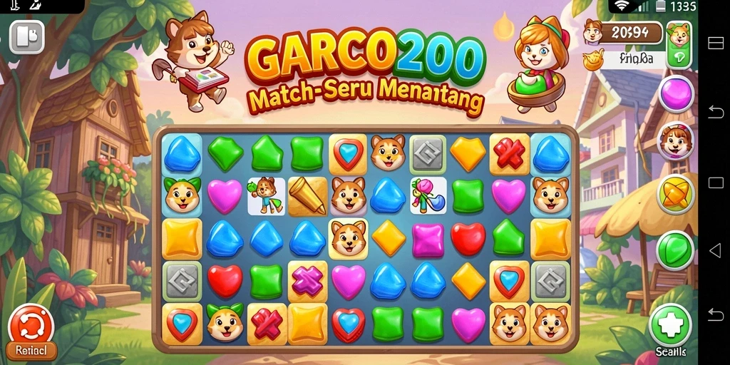 Menampilkan gameplay menantang dari GARCO200 di genre Match-3.