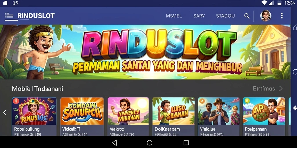Tampilan gameplay RINDUSLOT yang penuh warna dan menarik.