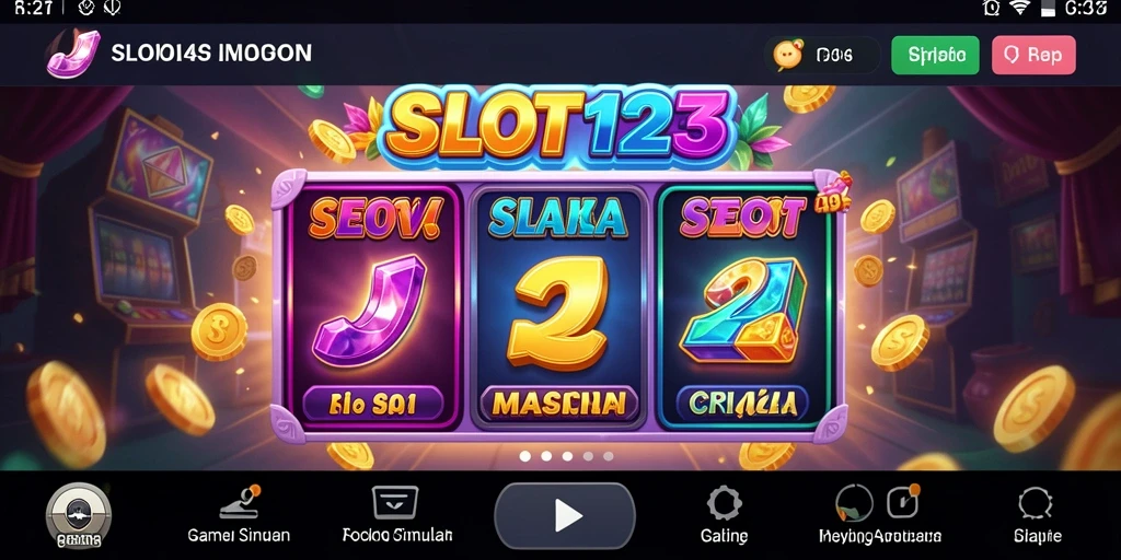 Tampilan gameplay menarik dari game simulasi SLOT123 dengan tema slot yang beragam.